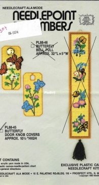 Needlecraft Ala Mode Needlepoint By Numbers - PL88-45- Butterfly Door Knob Covers - Plastic Canvas