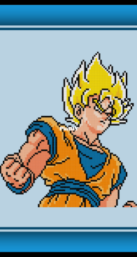 Cross Stitch Quest - Super Saiyan Goku - Dragon Ball Z - Free