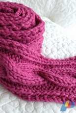 Knitting Bee-Big Cable Scarf by Jami Brynildson-Free