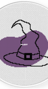 Daily Cross Stitch - Witch Hat Outline