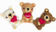 Mispeltoy crochet - Kenzi Noe - Bag Charm Valentine Bear - Tassenhanger valentijnsbeer - Dutch - Free