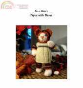 Fuzzy Mittens - Tiger with Dress