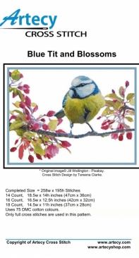 Artecy Cross Stitch - Blue Tit and Blossoms