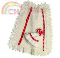 Lion Brans Yarns-BK4K-0603002-Queen of Hearts Lace-edged Newborn Blanket-Free