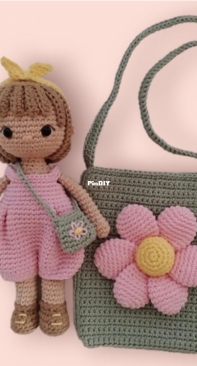 Fulo crocheteria - Deise Diniz - Doll and Purse - Nina Boneca e Bolsa Infantil - Portuguese
