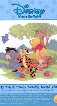 Designer Stitches - D143 - Limited Edition - Pooh & Friends Butterfly by Debbie Minton