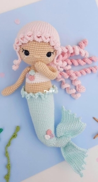 Sarahs Hooks and Loops - Sarah K Wright - Luna the Mermaid - Luna la Sirena - Spanish
