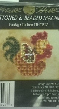 Mill Hill Buttoned & Beaded Magnets MHMB28 Funky Chicken