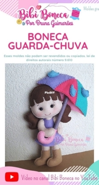Atelier Bibi Boneca - Bruna Guimaraes - Doll with Umbrella -  Boneca com Guarda-Chuva - Portuguese - Free