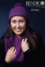 Bendigo Woollen Mills-PT 8445 Hat and Cowl-Free