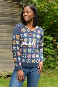 Cascade Yarns - Deborah Newton and Cheryl Mariolis - S126 Granny Square Pullover - Free