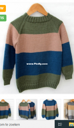 Stripe Raglan Sweater-Go handmade-Dutch-English-Free.