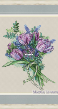 Bouquet with Muscari and Tulips by Maria Brovko