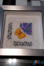 Butterfly lace sampler - Victoria Sampler - deep box frame finish