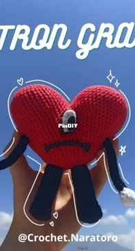 Crochet Naratoro - Naratoro Crochet Mty - Bad Bunny Heart - Spanish - Free