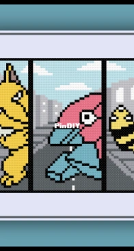 Cross Stitch Quest - Pokémon City - Hypno, Porygon, Elekid - Free
