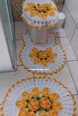 Crochet bathroom set