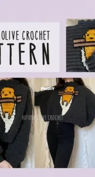 Autumn Olive Crochet - Autumn Olivia Ward - Gudetama Sweater Oversized Crop Pullover