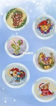 Eastern Calendar Complete - Monkey, Cockerel, Tiger Cub, Bunny, Dragon, Rat, Bull, Horse, Lamb, Pig, Dog and Snake by Antonina Tretyakova SAGA