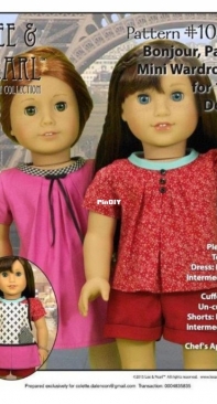 Lee and Pearl Design Collection #1033 - Bonjour, Paris Mini Wardrobe for 18" Dolls