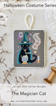 Stitch with Coffee Designs - Halloween Costume Series Color Set - Magician Cat - English
