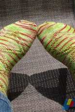 Improvised Crossings Socks by Theresa Bandy/mnkyknts designs-Free /