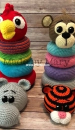 Made by Mary - Mary Smith - Ring Stacker Toy - Zoo Animals 2