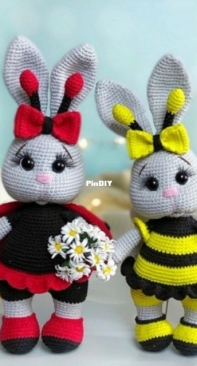 Shop magic toys - Anastasia Erokhina -Bunny In The Costume Of A Bee And A Ladybug - Russian