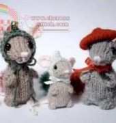 Fuzzy Mittens-Knitted Holiday Mice by Barbara Prime-Free