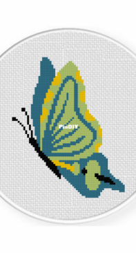 Daily Cross Stitch - Colorful Butterfly Side