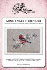 Ajisai Designs - Long-tailed Rosefinch , Blackwork- PCS