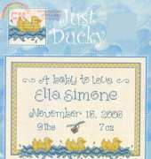 Sue Hillis L221  Just Ducky Baby Sampler