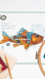 "Mechanical fish" embroidery