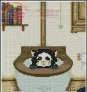 Needlepoise FF01 Feline Friends - Down the Pan XSD