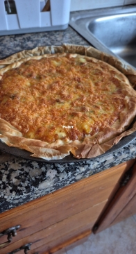 My lunch Spinach pie./ Mi almuerzo tarta de espinacas