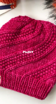 Sidewinder Beanie by Ginny Jones - Aspen Leaf Knits (Bulky)