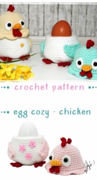 Pattern by Steph - Stephanie Risthaus - Egg Cozy Chicken - Eierwärmer Huhn - English and German