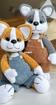 Parkaeva HM - Easy Crochet Love - Anastasia Parkaeva - Husky and Corgi - English Translated