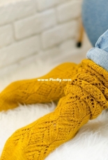 Mustard Knee Socks by Anna Radchenko