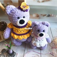 Evgenia knitted toys - Evgenia Gavrilova - “Plush Bear ‘Violet’ Плюшевый мишка ‘Фиалка’ - Russian