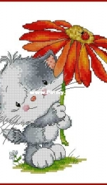 Cat with a Flower by Inga Motkina XSD