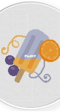 Daily Cross Stitch - Blueberry and Orange Popsicle