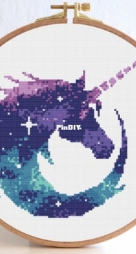 Stitch It Picasso - Unicorn Half Moon Silhouette - Galaxy