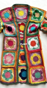 TSCrochetDesign - Tania Skalozub - Crochet Floral Blooming Cardigan