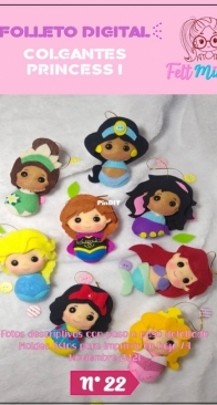 Felt Mimab - Digital Booklet 22 -   Princess Pendants I -  Folleto Digital 22 - Colgantes Princess I - Spanish