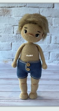 Crochet Bunny Design - Soni Toys - Irina Tarasova - Doll Mikel with Fabio Outfit - Puppe Mikel mit Fabio Outfit - German