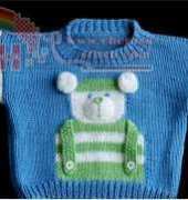 Knitwear Designer - CYPW183 Childrens Bear Sweater by Amy Bahrt