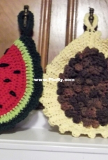 Watermelon and Sunflower potholders