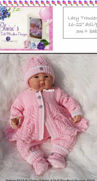 Claires Baby & Doll Handknit Designs - F112 Lacy Trouser Suit