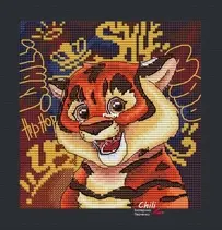 Chili Stitch - Tiger Portrait by Ekaterina Perchenko